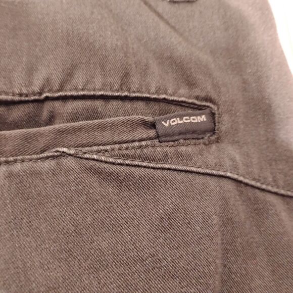 Volcom pants mens 36x32 brown straight leg chino twill skate surf flat front - Picture 4 of 13